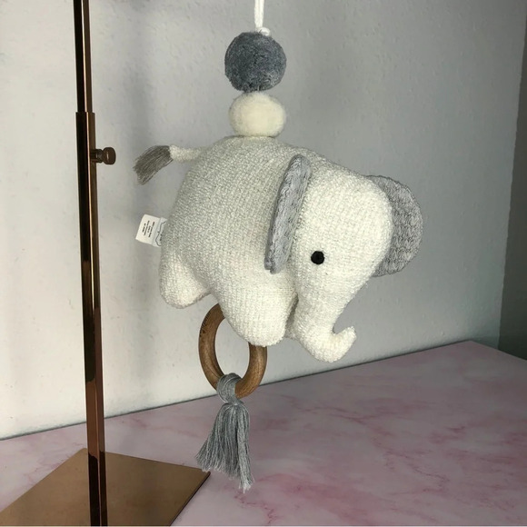 Mud Pie stroller toy musical elephant pull toy gray - Picture 3 of 10